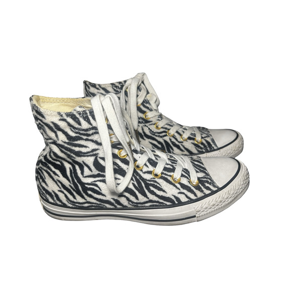 Converse Chuck Taylor Shoes Size Mens 5 Womens 7 Zebra High Top 159467C - Picture 3 of 13